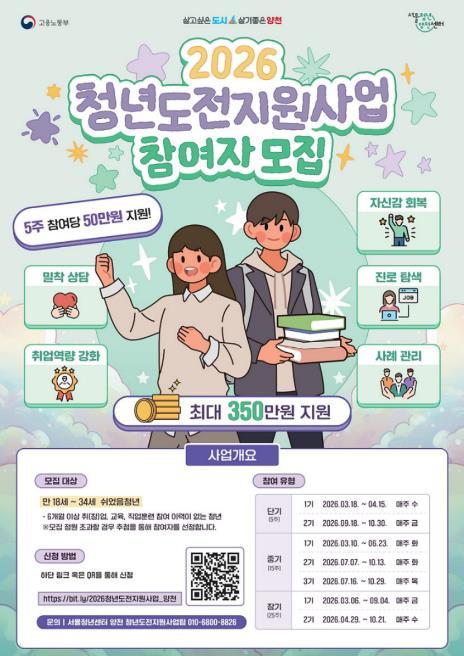 양천구, '쉬었음' 청년 '로그인' 돕는다…프로그램 참여자 최대 350만 원 지원