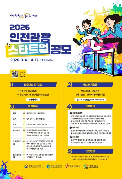 인천관광공사, 2026 인천 관광스타트업 모집