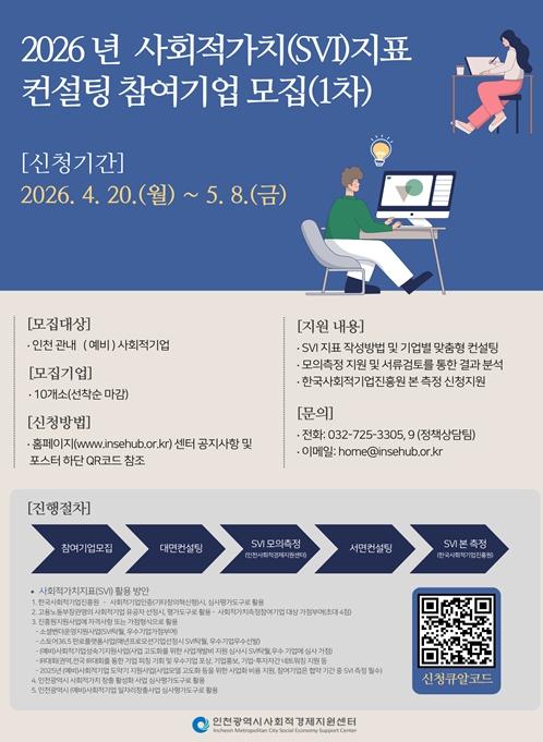 인천시, 사회적가치지표 측정 컨설팅 참여기업 모집