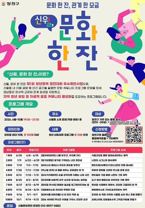 양천구, 청년 커뮤니티 프로그램 '신월, 문화 한 잔' 운영