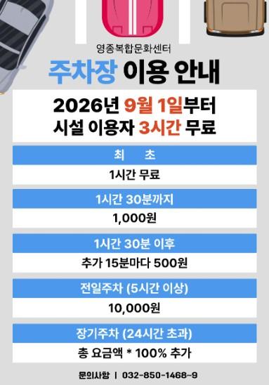 “한 시간 더 여유롭게” 영종복합문화센터 무료 주차 3시간으로 확대 