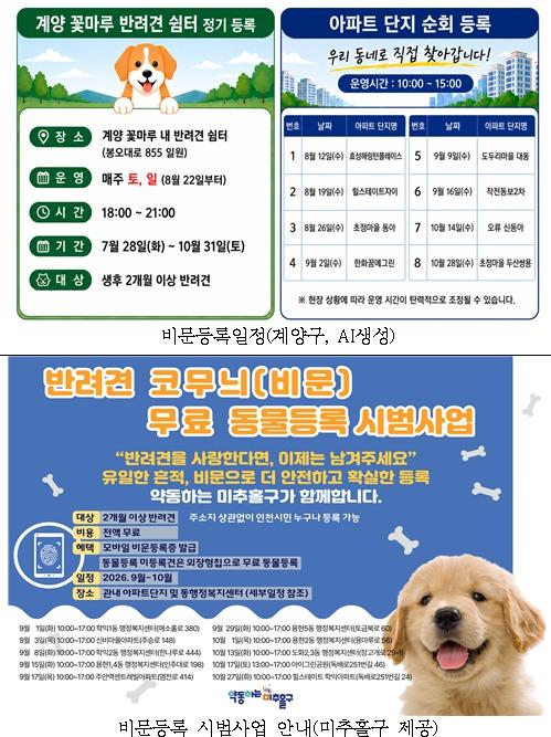 인천시, 찾아가는‘반려견 코무늬(비문) 무료 등록’