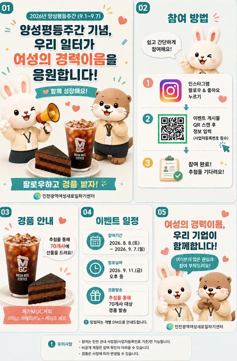 인천광역새일센터,  “여성의 경력은 잇고, 기업의 응원은 더하고” 인천 기업과 함께하는 경력이음
